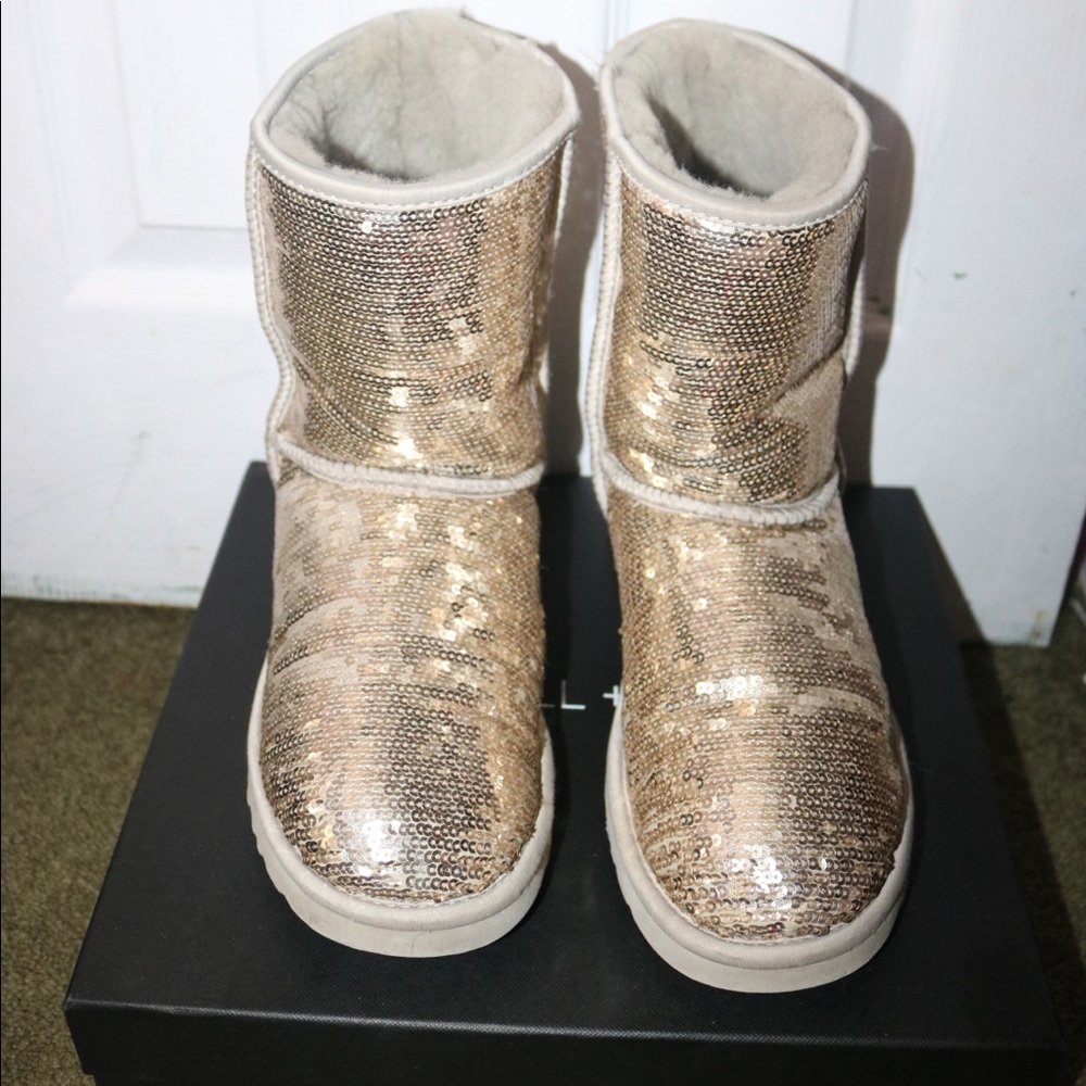 Silver Sequins Classic UGG boots
